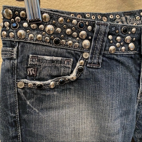 MISS ME Women Embellished Waist Pockets Blue Jean Size 26 - Picture 7 of 9